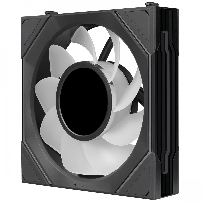 Lian Li UNI FAN SL-INF LCD FLEX Wireless kompiuterio korpuso aušintuvai (3 vnt.) su valdikliu, ARGB ir LCD, Reverse Blade, 120 mm, juodos spalvos