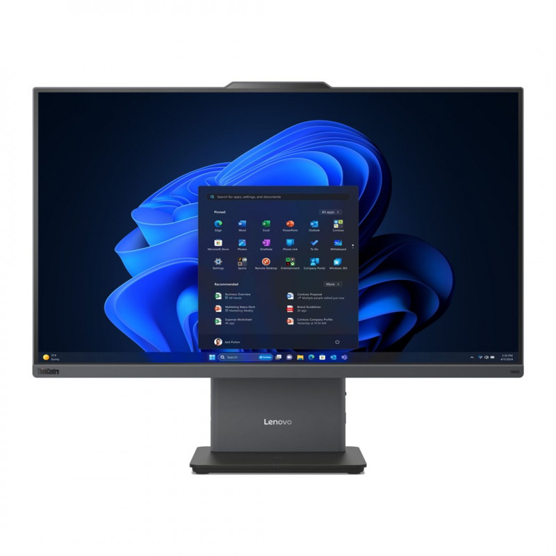 Lenovo ThinkCentre NEO 50a G5 AIO monoblokas, Intel Core 5 210H, 27 colių FHD jutiklinis ekranas, 16 GB RAM, 512 GB SSD, Windows 11 Pro, pilkas + Kensington apsauginis kabelis su užraktu (4Z10P40247)