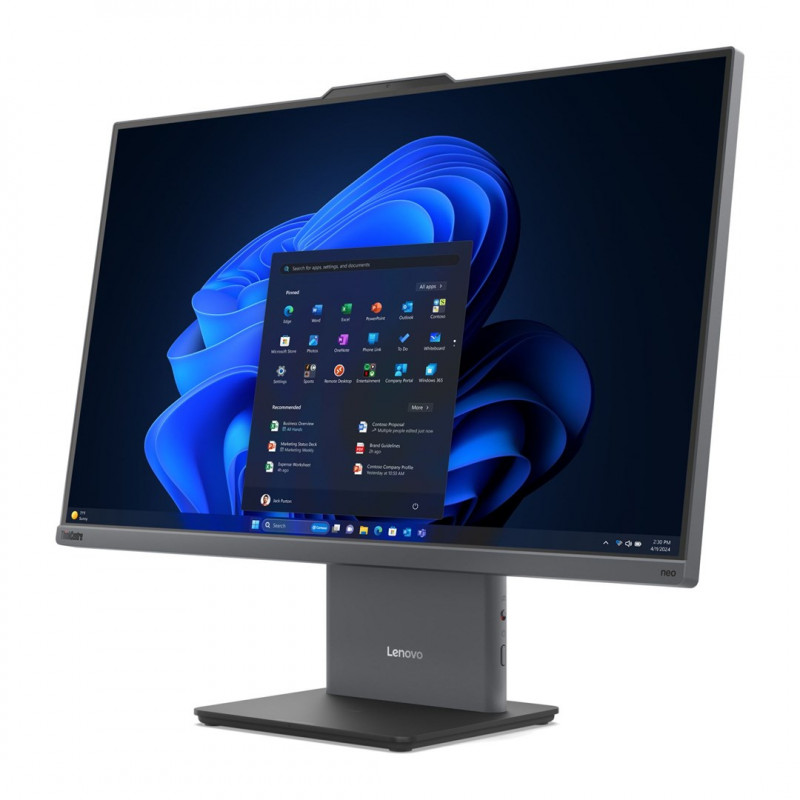 Lenovo ThinkCentre NEO 50a G5 AIO monoblokas, Intel Core 5 210H, 27 colių FHD jutiklinis ekranas, 16 GB RAM, 512 GB SSD, Windows 11 Pro, pilkas + Kensington apsauginis kabelis su užraktu (4Z10P40247)