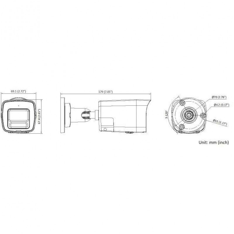 Miton NT-IP108CA-DL IP vaizdo kamera, 8 MP 4K, 2,8 mm objektyvas, IR ir baltas šviesos apšvietimas, IP67, PoE