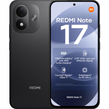 Išmanusis telefonas Xiaomi Redmi Note 17 4G, 6/256 GB, juodas