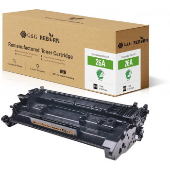 G&G perdirbta tonerio kasetė, skirta HP ir Troy 26A, juoda, 3100 psl.