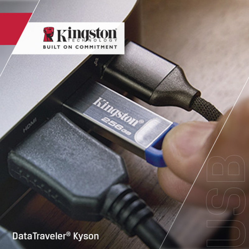 Kingston DataTraveler Kyson DTKNG2/256GB USB raktas, 256 GB, USB 3.2 Gen 1, metalinis