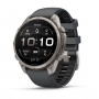 Garmin Fenix 9 Pro išmanusis laikrodis, 47 mm, titaninis korpusas, grafito ir juodos spalvos silikoninis dirželis