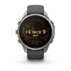 Garmin Fenix 9 Pro išmanusis laikrodis, 47 mm, titaninis korpusas, grafito ir juodos spalvos silikoninis dirželis