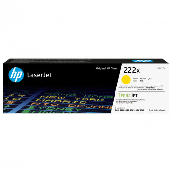 HP 222X W2222X originali didelės talpos „LaserJet“ tonerio kasetė, geltonos spalvos