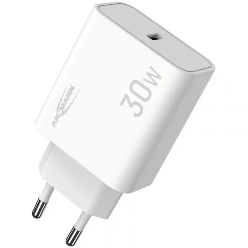 Ansmann Home Charger HC130PD USB kroviklis su 1x USB-C, PPS, PD, Quick Charge, 30 W, baltos spalvos