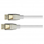 Good Connections Python DP20-PY010W DisplayPort 2.0 laidas, 54 Gbit/s, UHBR 13.5, su nailoniniu apipynimu, baltos spalvos, 1 m