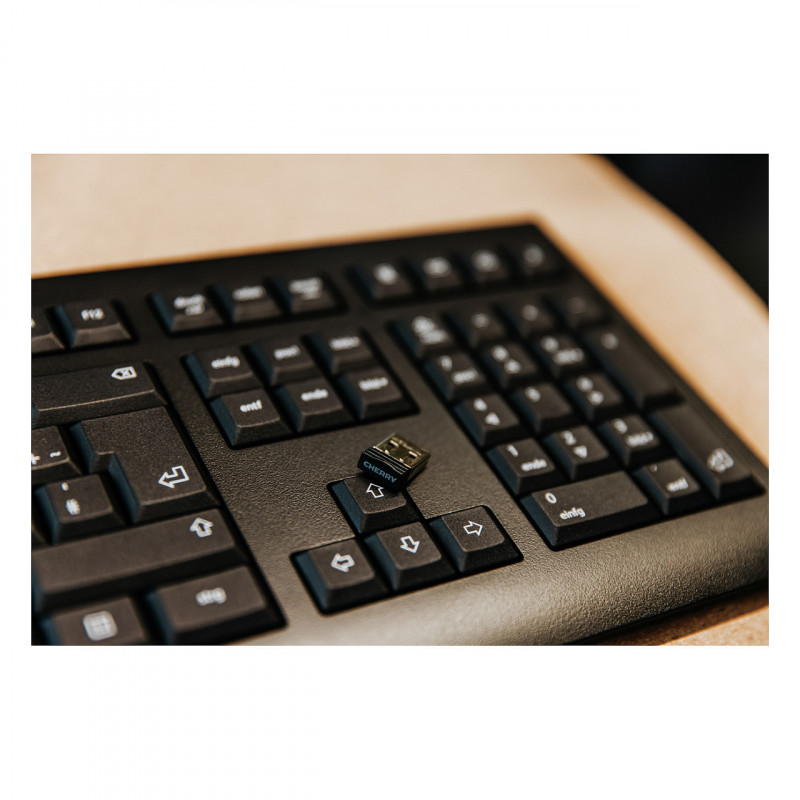 Cherry KW 3000 belaidė stalinė klaviatūra, 2,4 GHz, AZERTY (prancūziška), juoda