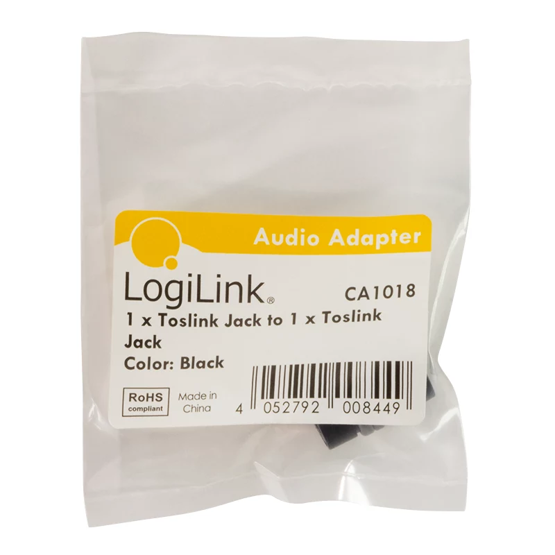 LogiLink CA1018 Toslink garso perėjimas, Toslink lizdas – Toslink lizdas, juodas
