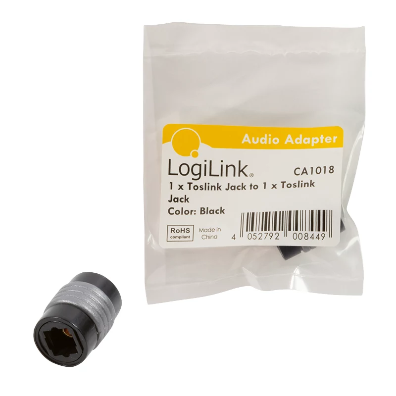 LogiLink CA1018 Toslink garso perėjimas, Toslink lizdas – Toslink lizdas, juodas