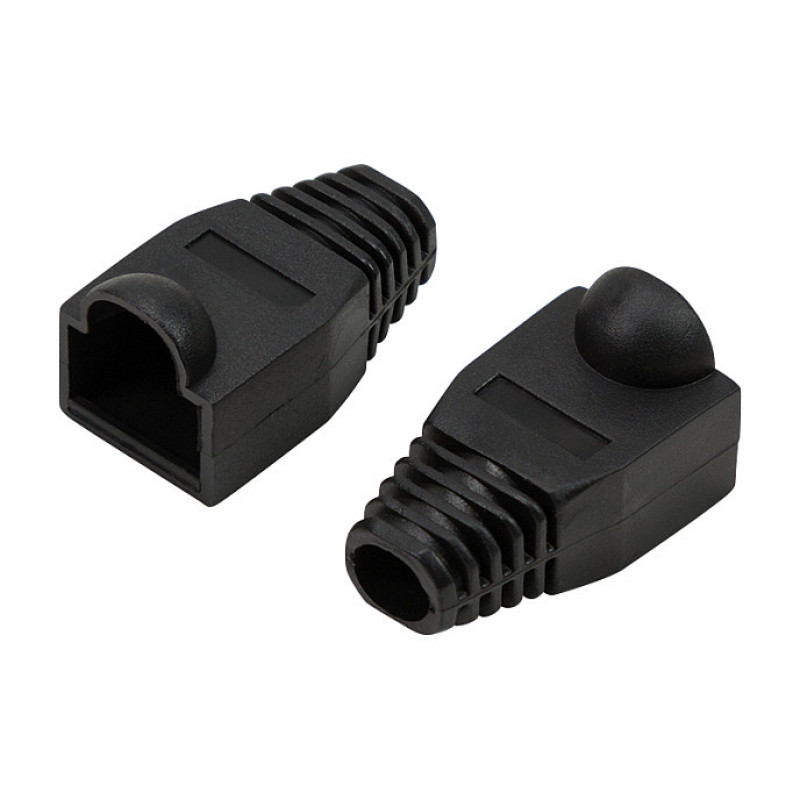LogiLink MP0064 RJ45 kištukų apsauginiai gaubteliai 6,5 mm, juodi, CAT6A (50 vnt.)