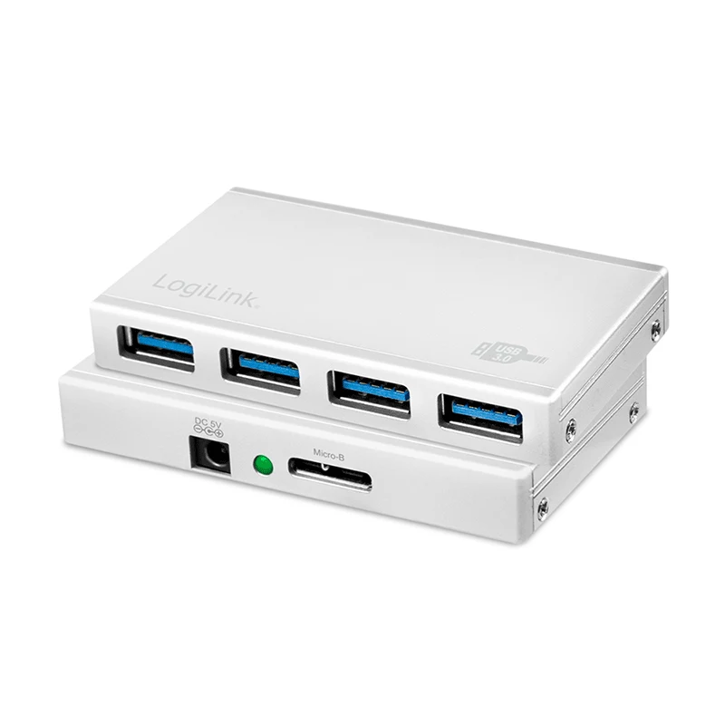 LogiLink UA0421 USB 3.0 šakotuvas su 4 lizdais ir maitinimo adapteriu