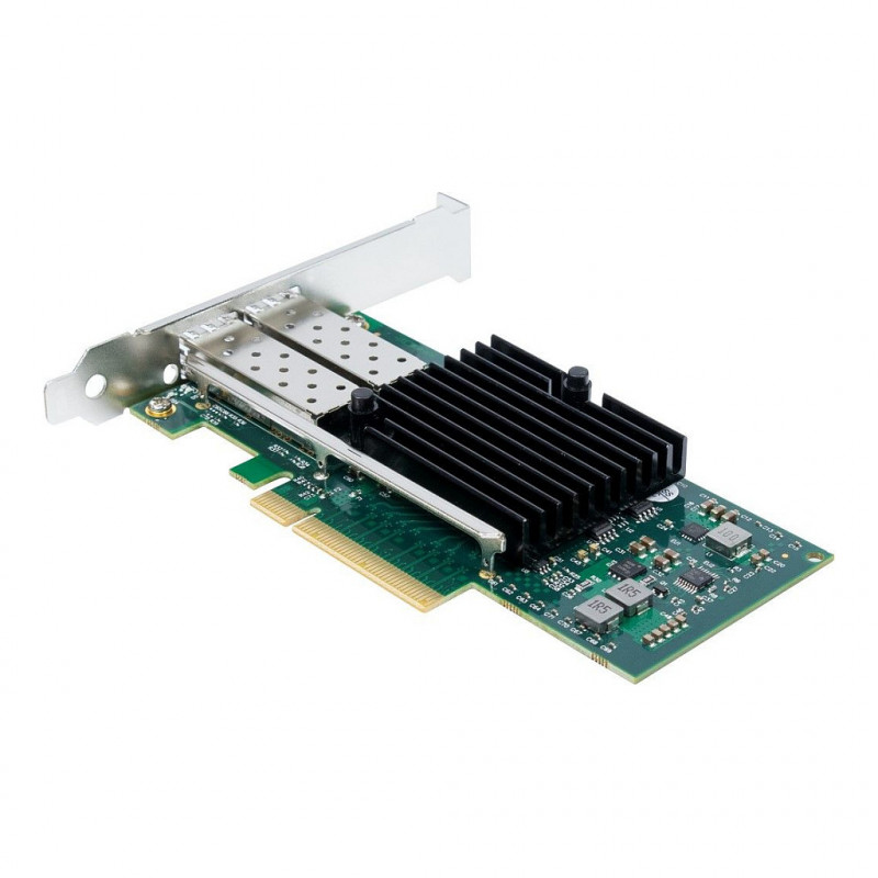 Inter-Tech ST-723 tinklo plokštė, PCIe x8, 2 × SFP+, 10 Gbit/s