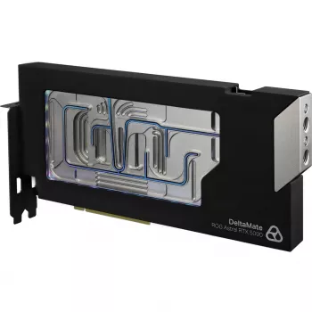 Thermal Grizzly DeltaMate GPU vandens blokas ROG Astral RTX 5090 plokštei, juodas/sidabrinis