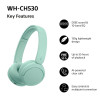Sony WH-CH530 belaidžio ryšio Bluetooth ausinės, mėtos spalvos