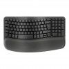 Logitech Wave Keys 920-012289 ergonomiška belaidė klaviatūra, 2,4 GHz / Bluetooth, šveicariškas klavišų išdėstymas (CH), grafitinė