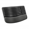 Logitech Wave Keys 920-012289 ergonomiška belaidė klaviatūra, 2,4 GHz / Bluetooth, šveicariškas klavišų išdėstymas (CH), grafitinė