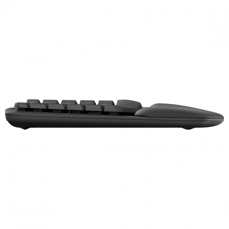 Logitech Wave Keys 920-012289 ergonomiška belaidė klaviatūra, 2,4 GHz / Bluetooth, šveicariškas klavišų išdėstymas (CH), grafitinė