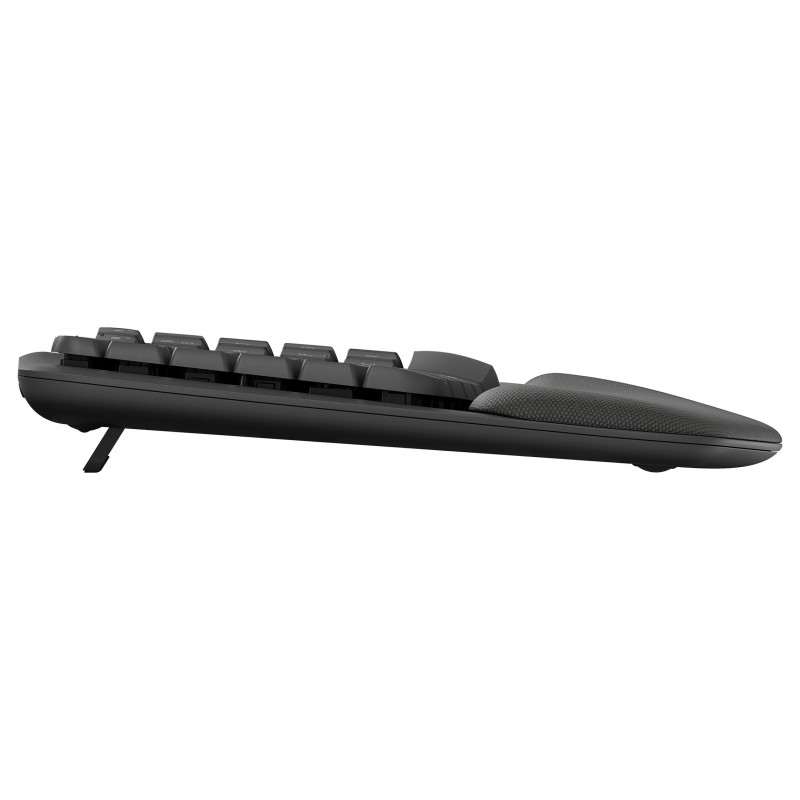 Logitech Wave Keys 920-012289 ergonomiška belaidė klaviatūra, 2,4 GHz / Bluetooth, šveicariškas klavišų išdėstymas (CH), grafitinė