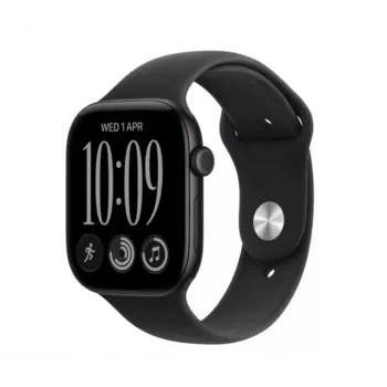 Apple Watch Series 12 GPS išmanusis laikrodis, 46 mm, juodas aliuminio korpusas, juoda sportinė apyrankė M/L