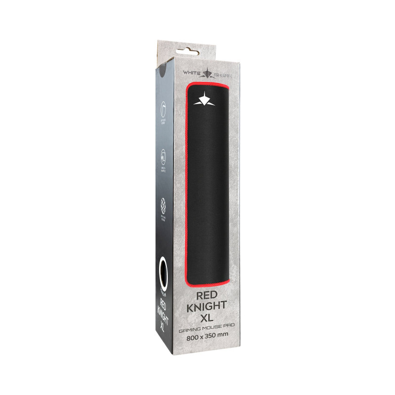 White Shark RED KNIGHT XL GMP-2502 pelės kilimėlis žaidėjams, 800x350 mm, juodas/raudonas