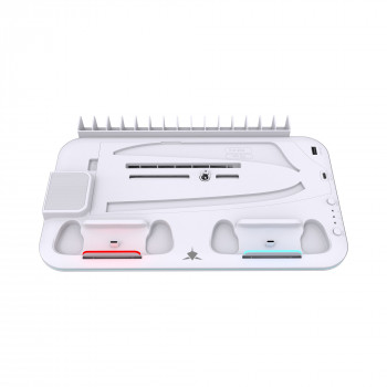 White Shark KIMURA PRO PS5 aušinimo stovas su 2 valdiklių įkrovimo stotelėmis, baltas