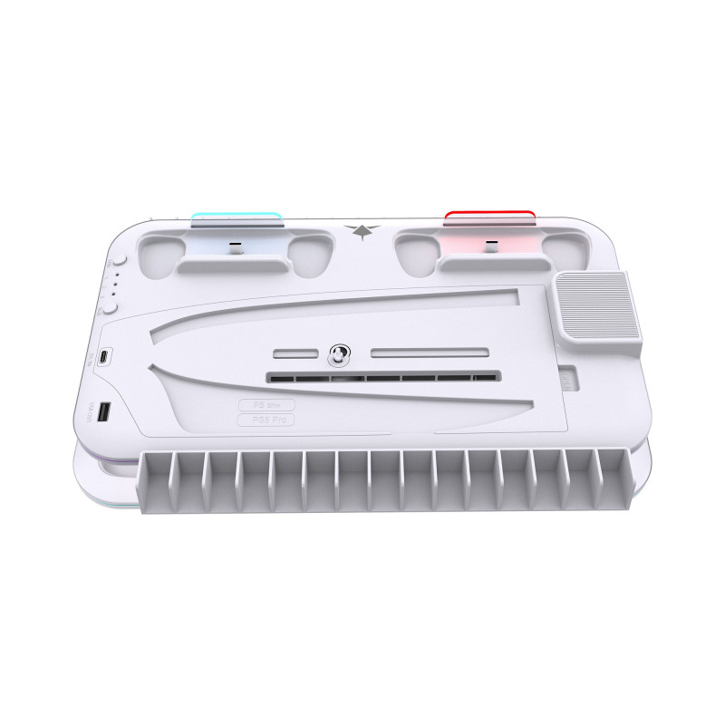 White Shark KIMURA PRO PS5 aušinimo stovas su 2 valdiklių įkrovimo stotelėmis, baltas