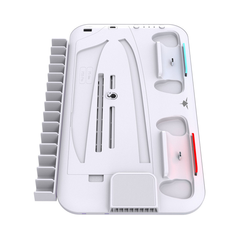 White Shark KIMURA PRO PS5 aušinimo stovas su 2 valdiklių įkrovimo stotelėmis, baltas