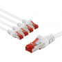 Goobay 66645 CAT 6 jungiamasis kabelis, S/FTP (PiMF), 5 m, baltas (5 vnt.)