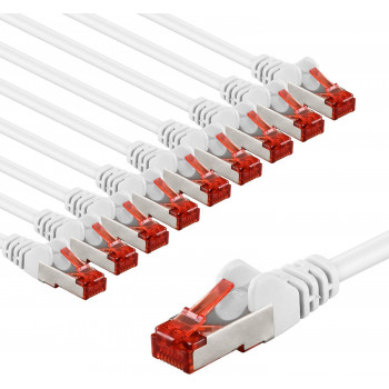 Goobay 66647 CAT 6 jungiamasis kabelis, S/FTP (PiMF), 2 m, baltas (10 vnt.)