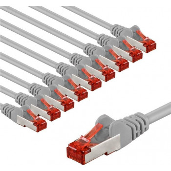 Goobay 66654 CAT 6 jungiamasis kabelis, S/FTP (PiMF), 1 m, pilkas, variniai laidininkai (CU) (10 vnt.)