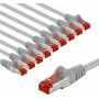 Goobay 66654 CAT 6 jungiamasis kabelis, S/FTP (PiMF), 1 m, pilkas, variniai laidininkai (CU) (10 vnt.)