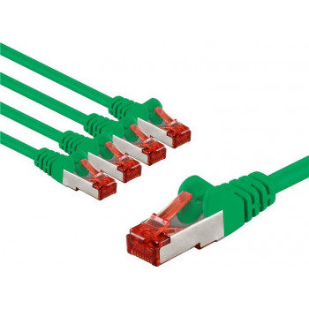 Goobay 66658 CAT 6 tinklo jungiamasis laidas, S/FTP (PiMF), 1 m, žalias, vario laidininkas (CU), 5 vnt. rinkinys