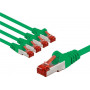 Goobay 66659 CAT 6 tinklo jungiamasis laidas, S/FTP (PiMF), 2 m, žalias, vario laidininkas (CU), 5 vnt. rinkinys