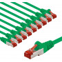 Goobay 67509 CAT 6 tinklo jungiamasis laidas, S/FTP (PiMF), 3 m, žalias, 10 vnt. rinkinys