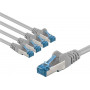 Goobay 67515 CAT 6a tinklo jungiamasis laidas, S/FTP, 1 m, pilkas, 5 vnt. rinkinys