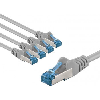 Goobay 67516 CAT 6a tinklo jungiamasis laidas, S/FTP, 2 m, pilkas, 5 vnt. rinkinys