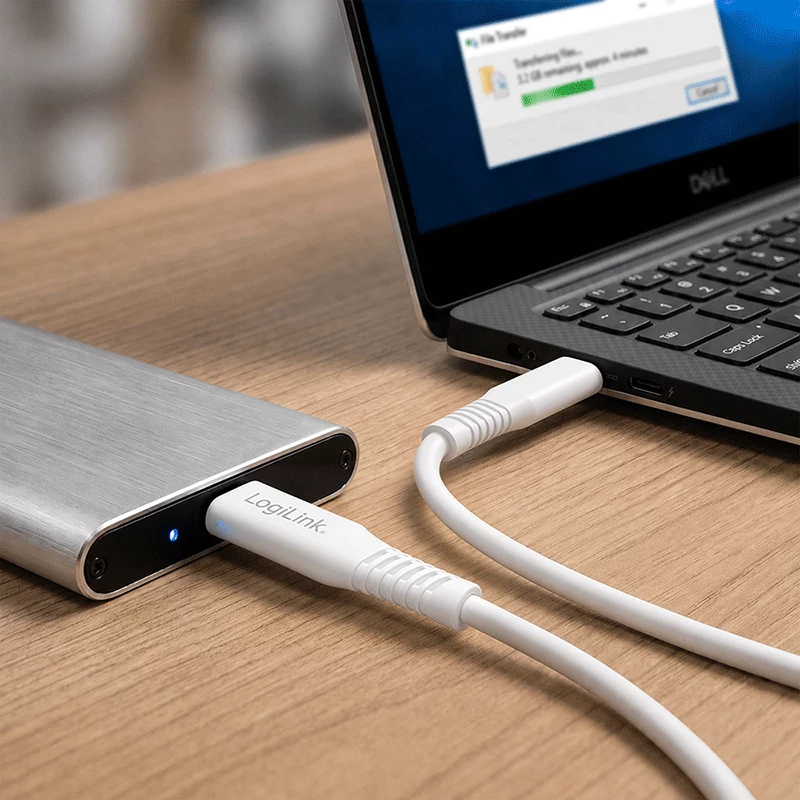 LogiLink CU0244 USB 2.0 laidas USB-C – Micro-USB, 480 Mbps, 12 W, baltas, 2 m