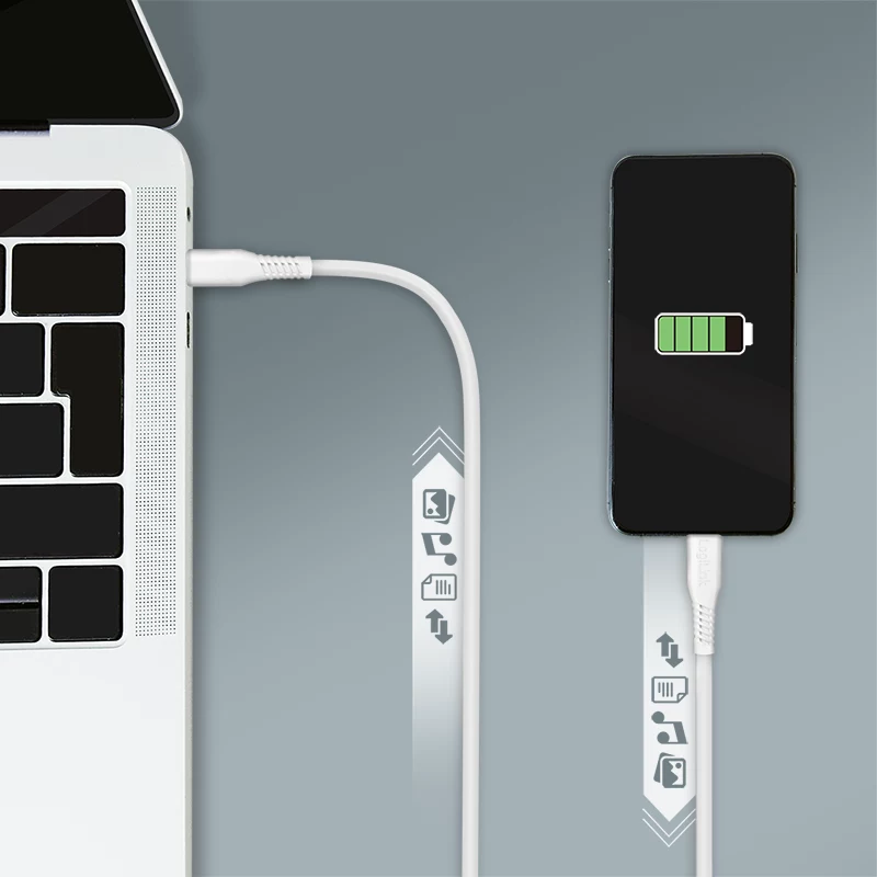LogiLink CU0261 USB 2.0 laidas USB-C – USB-C, 480 Mbps, 60 W, baltas, 0,5 m