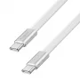 LogiLink CU0445 USB 2.0 plokščias laidas USB-C – USB-C, pintas, 480 Mbps, 60 W, baltas, 1 m