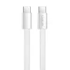 LogiLink CU0445 USB 2.0 plokščias laidas USB-C – USB-C, pintas, 480 Mbps, 60 W, baltas, 1 m