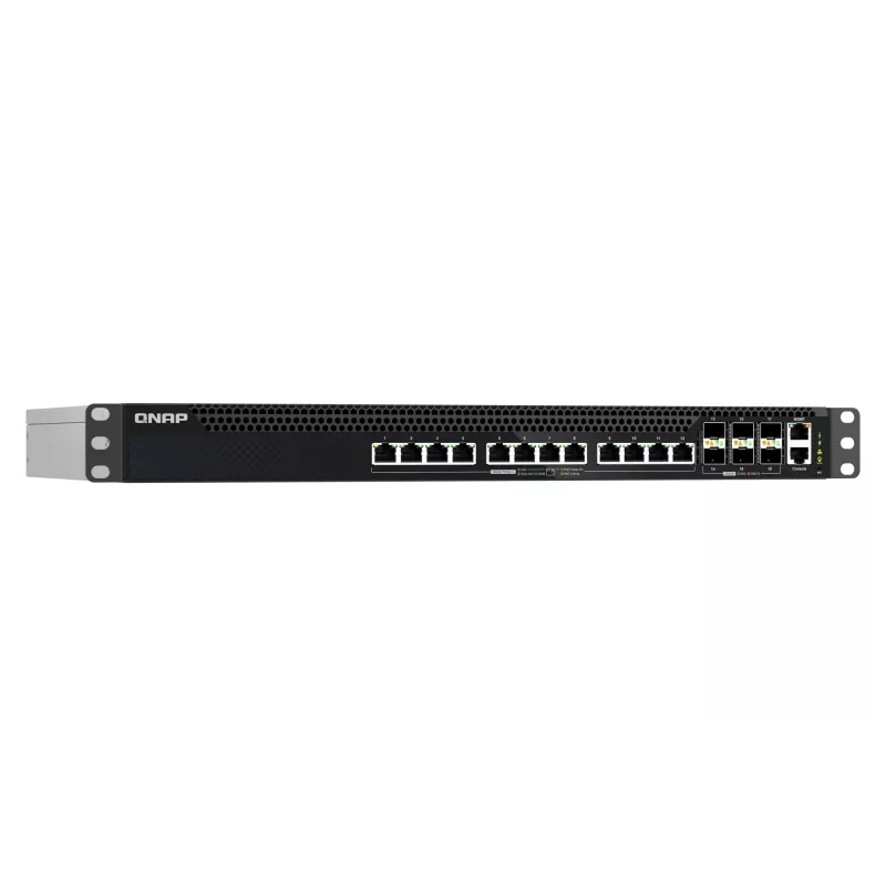 QNAP QSW-M5218P-6F12T valdomasis L3 PoE tinklo jungiklis, 12 x 10G Ethernet RJ-45, montuojamas į 1U stovą