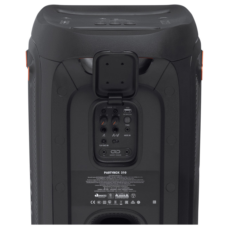JBL PartyBox 310 JBLPARTYBOX310EU nešiojama vakarėlių garso sistema, belaidė, Bluetooth, valdoma programėle, 240 W, dviejų juostų, juoda