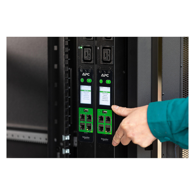 APC EasyPDU EPDU2216S valdomas spintos maitinimo skirstytuvas, Zero U, 11 kW, 230 V, 21 x C13 ir 6 x C19, IEC 309