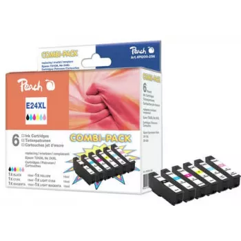 Peach PI200-256 rašalo kasečių komplektas, tinkantis Epson 24XL (T243) (6 vnt.), XL talpos