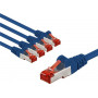 Goobay 66608 tinklo kabelis CAT 6 S/FTP (PiMF), 3 m, mėlynas, variniai laidininkai CU (5 vnt.)