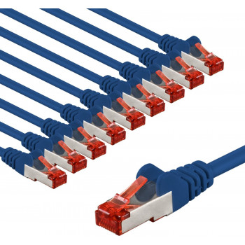 Goobay 66630 tinklo kabelis CAT 6 S/FTP (PiMF), 3 m, mėlynas (10 vnt.)
