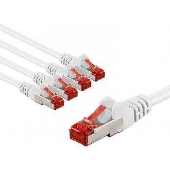 Goobay 66644 tinklo kabelis CAT 6 S/FTP (PiMF), 3 m, baltas (5 vnt.)