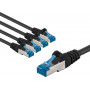 Goobay 67538 Cat 6a S/FTP (PiMF) tinklo kabelis, 2 m, juodas (5 vnt.)